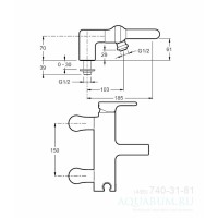 Смеситель на борт ванны на 2 отверстия Jacob Delafon Singulier E10868-CP