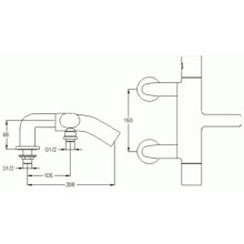 Смеситель на борт ванны Jacob Delafon Talan E10107RU-CP