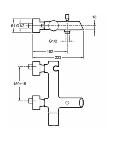 Смеситель для ванны Jacob Delafon Toobi E8963-BN