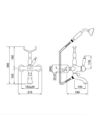 Смеситель для ванны Migliore Oxford 19124 Хром