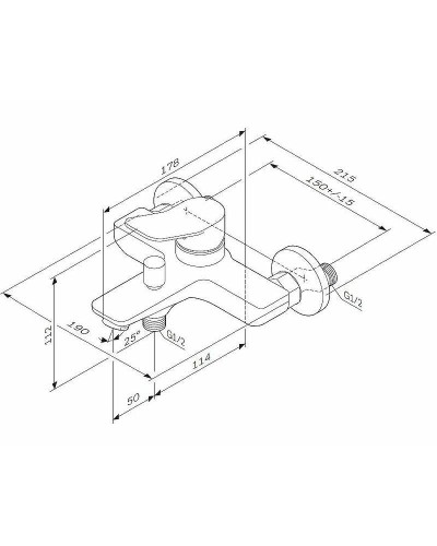 Смеситель для ванны AM.PM X-Joy F85A10000 Хром