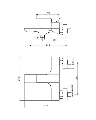 Смеситель для ванны Orange Lutz M04-100cr Хром