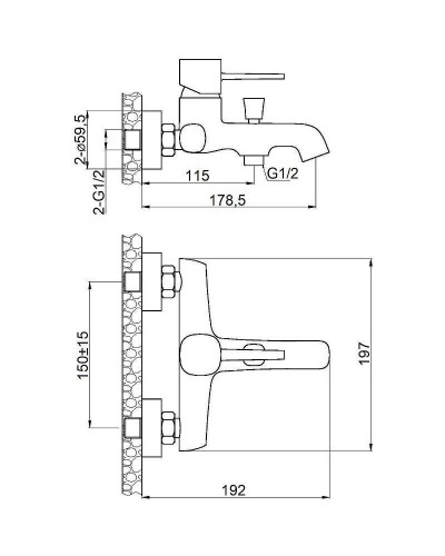 Смеситель для ванны Orange Karl M05-100cr Хром