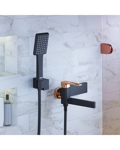 Смеситель для ванны Iddis Slide SLIBG00i02 Черный Розовое золото