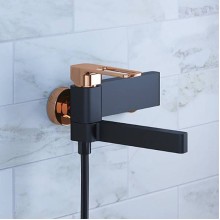 Смеситель для ванны Iddis Slide SLIBG00i02 Черный Розовое золото