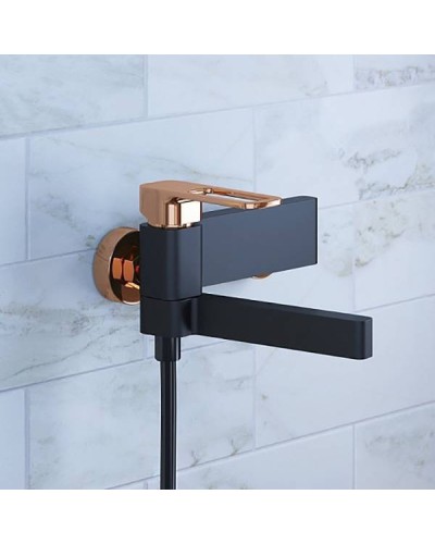 Смеситель для ванны Iddis Slide SLIBG00i02 Черный Розовое золото