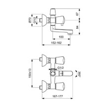 Смеситель для ванны Vidima Seva Trio BA350AA