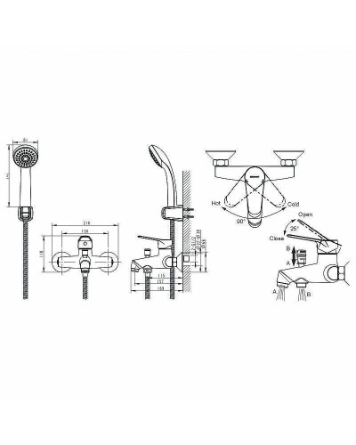 Смеситель для ванны Bravat Emeralda F6135147CP-B-RUS Хром