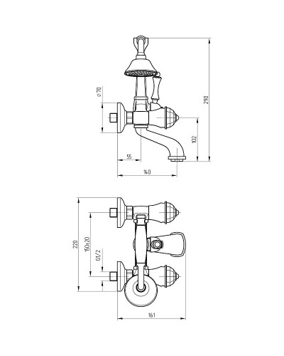 Смеситель для ванны Migliore Korona 27307 Хром