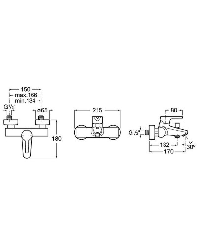 Смеситель для ванны Roca Malva 5A023BC0M Хром