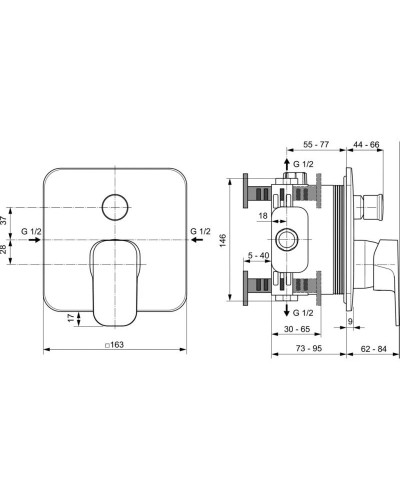 Смеситель для ванны Ideal Standard Tesi A6586AA