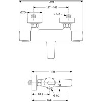 Термостат для ванны Ideal Standard Ceratherm 100 A4623AA