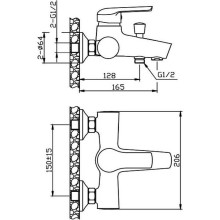 Смеситель для ванны Orange Tony M54-100Gr Графит