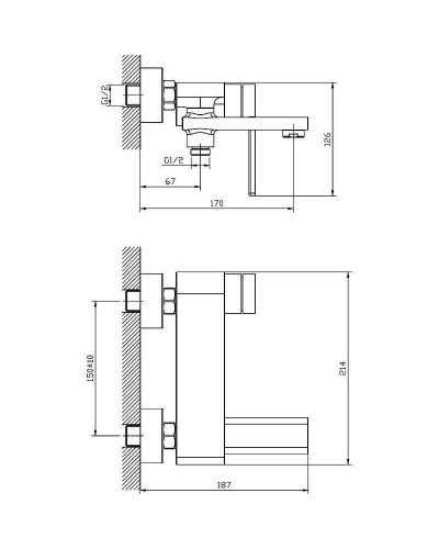 Смеситель для ванны Orange Splito M36-100cr Хром
