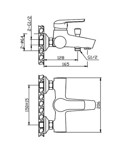 Смеситель для ванны Orange Tony M54-100cr Хром
