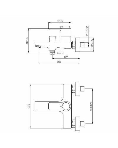 Смеситель для ванны Orange Aristo T19-100cr Хром