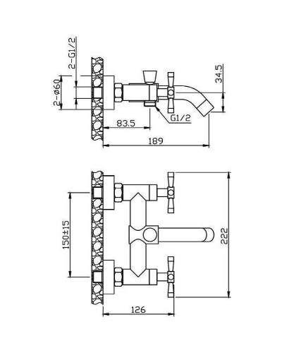 Смеситель для ванны Orange Mia M34-100Gr Графит