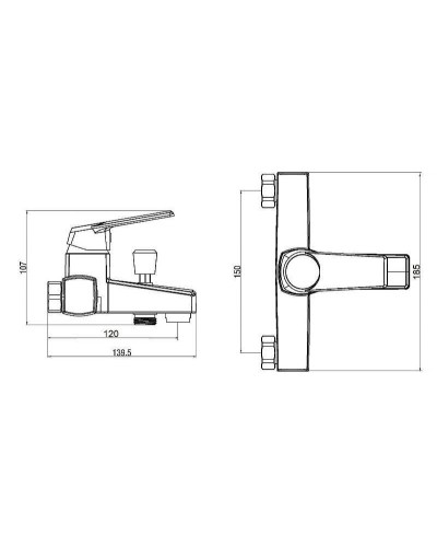 Смеситель для ванны Orange OneLife P02-100cr Хром
