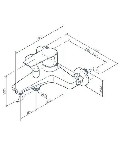 Смеситель для ванны AM.PM Gem F90A10022 Черный
