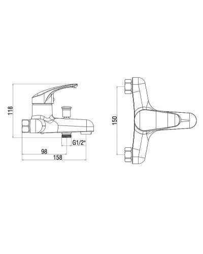 Смеситель для ванны Orange OneLife P01-100cr Хром