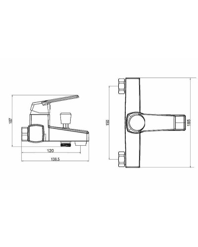 Смеситель для ванны Orange OneLife P02-100w Белый