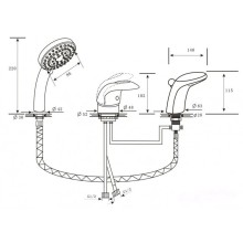 Смеситель на борт ванны бронза Alpen Cobra AS1204B