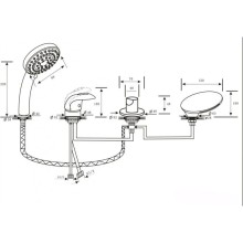 Смеситель на борт ванны хром Alpen Granada AS1304С