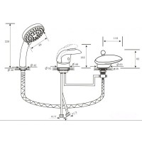 Смеситель на борт ванны бронза Alpen Niagara AS1004B