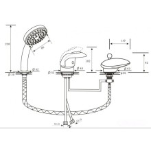Смеситель на борт ванны золото Alpen Niagara AS1004G