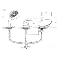Смеситель на борт ванны бронза Alpen Niagara Delux AS1104B