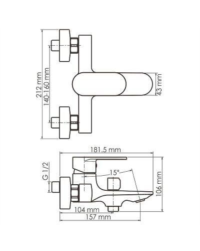 Смеситель для ванны WasserKRAFT Mindel 8501 Белый матовый