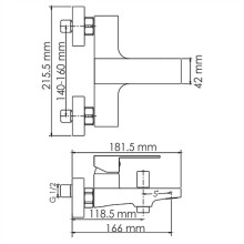 Смеситель для ванны WasserKRAFT Abens 2001 Чёрный матовый