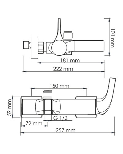 Смеситель для ванны WasserKRAFT Sauer 7101 Золото