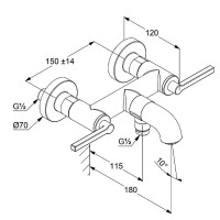 Смеситель для ванны Kludi Nova Fonte 205400515 Хром