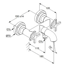 Смеситель для ванны Kludi Nova Fonte 205400520 Хром