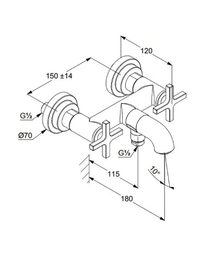 Смеситель для ванны Kludi Nova Fonte 205400520 Хром