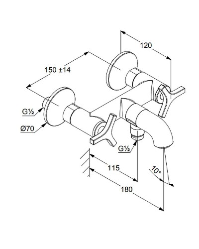 Смеситель для ванны Kludi Nova Fonte 205400539 Хром