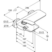 Смеситель для ванны Kludi Balance 524458775 Черный Хром