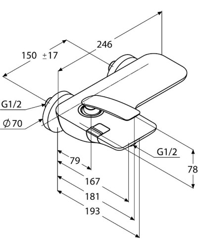 Смеситель для ванны Kludi Balance 524458775 Черный Хром