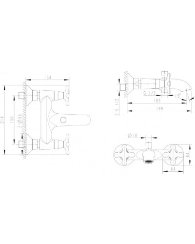 Смеситель для ванны Bravat Summer Rain F677111C-01