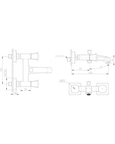 Смеситель для ванны Bravat Whirlpool F678112C-01