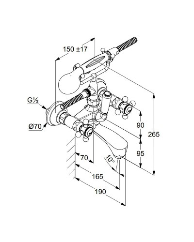 Смеситель для ванны Kludi Adlon 514414520 Золото 23 карат