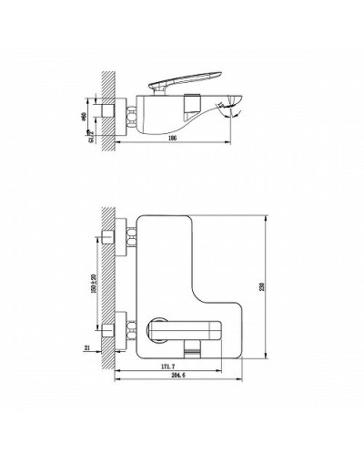 Смеситель для ванны Lemark Comfort LM6802C Хром