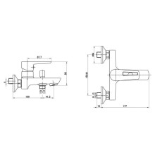 Смеситель для ванны BelBagno Rowena ROW-VASM-CRM