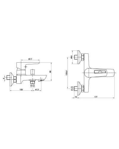 Смеситель для ванны BelBagno Rowena ROW-VASM-CRM