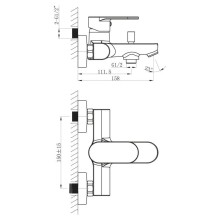 Смеситель для ванны BelBagno Loyd LOY-VASM-CRM
