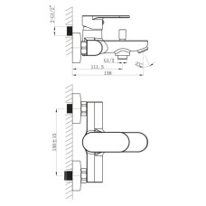 Смеситель для ванны BelBagno Loyd LOY-VASM-CRM