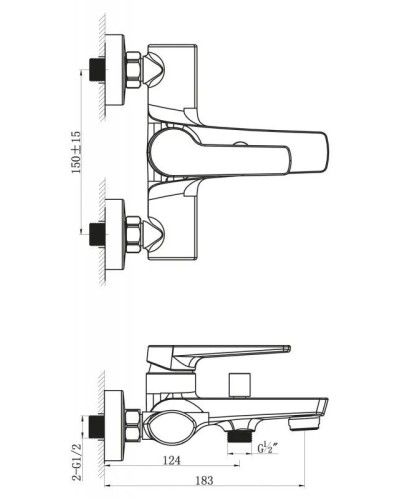Смеситель для ванны BelBagno Loren LOR-VASM-CRMLOR-VASM-CRM