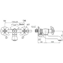 Смеситель для ванны BelBagno Slip Foglio SLI-VAS-CRM
