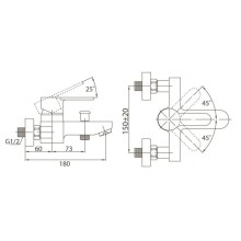 Смеситель для ванны BelBagno Tanaro TAN-VASM-CRM